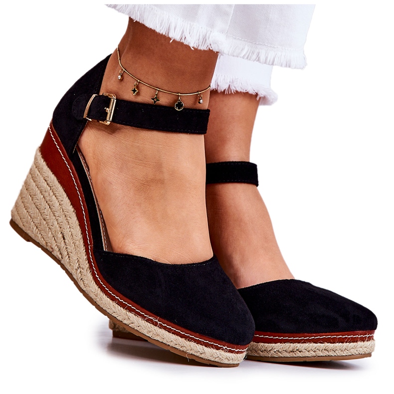 PS1 Women's Black Espadrilles On Wedges Tamarill