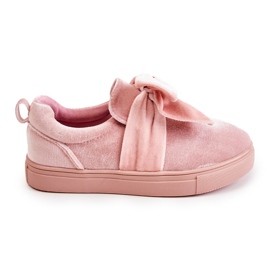 PA1 Children's Sneakers Slip-On With A Bow Pink Timma