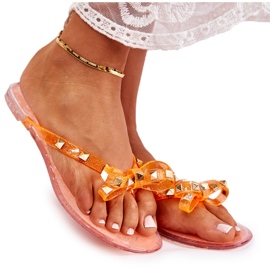 Women's Rubber Flip Flops Orange Monise