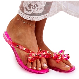 Women's Rubber Flip Flops Pink Monise