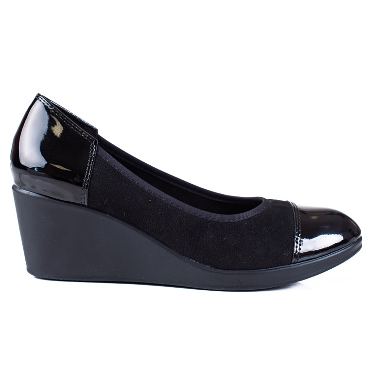 SHELOVET Black wedge pumps