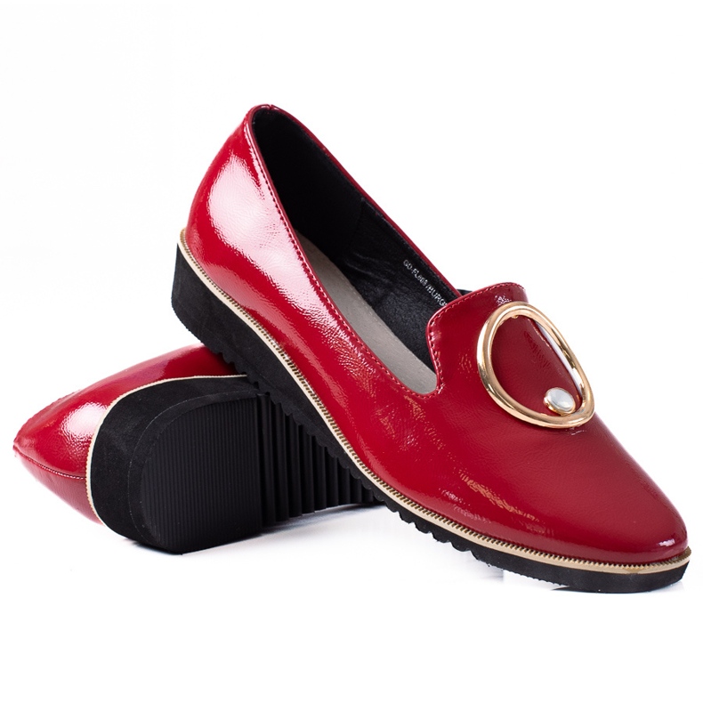 SHELOVET Patent women's loafers red