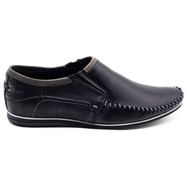 KOMODO Leather men's moccasins 847 black KOMODO Leather men's moccasins 847 black