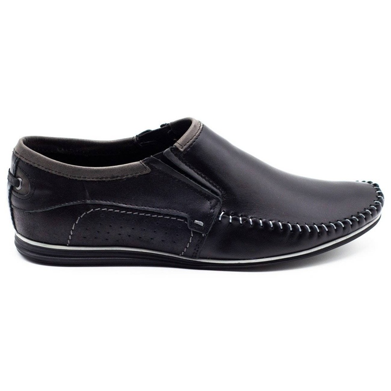 KOMODO Leather men's moccasins 847 black