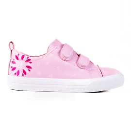 Children's Shelovet Velcro sneakers made of ecological leather pink Children's Shelovet Velcro sneakers made of ecological leather pink