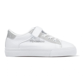 White children's sneakers with silver glitter White children's sneakers with silver glitter