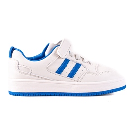Shelovet children's sneakers made of ecological leather in white and blue