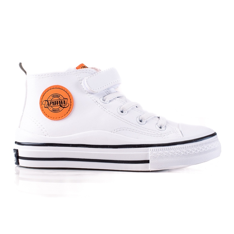 High Shelovet children's sneakers made of ecological leather in white