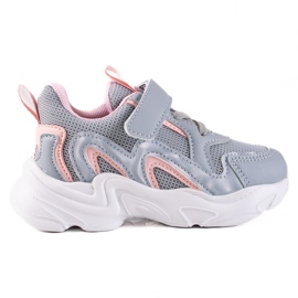 Shelovet children's sneakers with velcro gray blue grey Shelovet children's sneakers with velcro gray blue grey