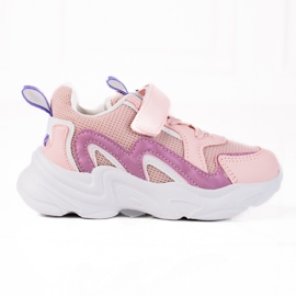 Shelovet children's sneakers with velcro pink purple