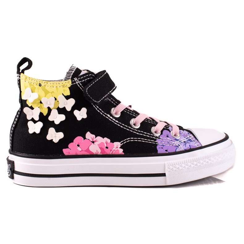 High Shelovet children's sneakers black with flowers multicolored High Shelovet children's sneakers black with flowers multicolored