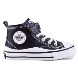 Shelovet high sneakers for children made of ecological leather black