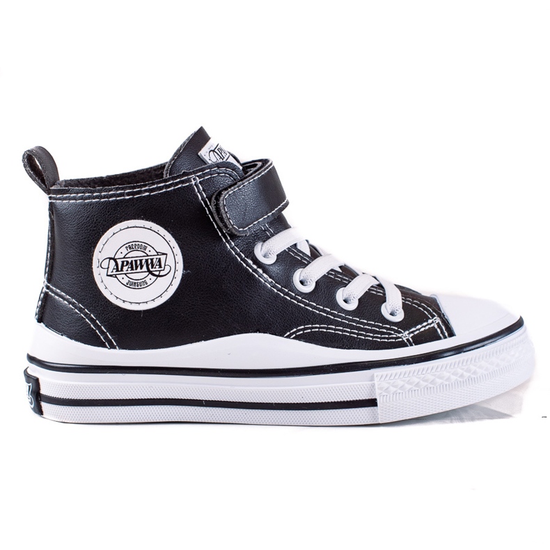 Shelovet high sneakers for children made of ecological leather black Shelovet high sneakers for children made of ecological leather black