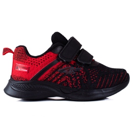 Shelovet boys sneakers red and black material