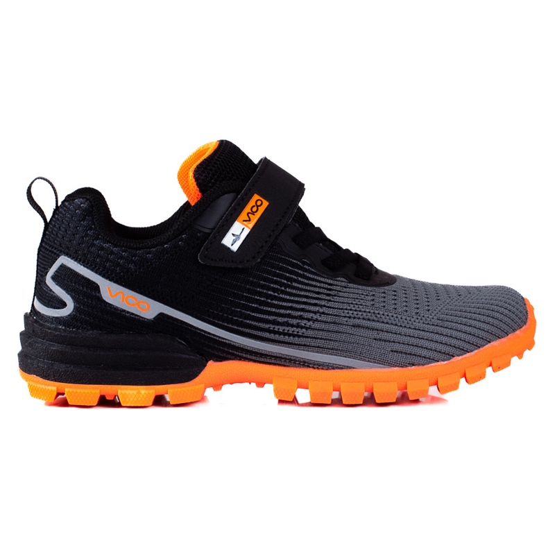 Vico boys' sports shoes with an orange sole black grey Vico boys' sports shoes with an orange sole black grey