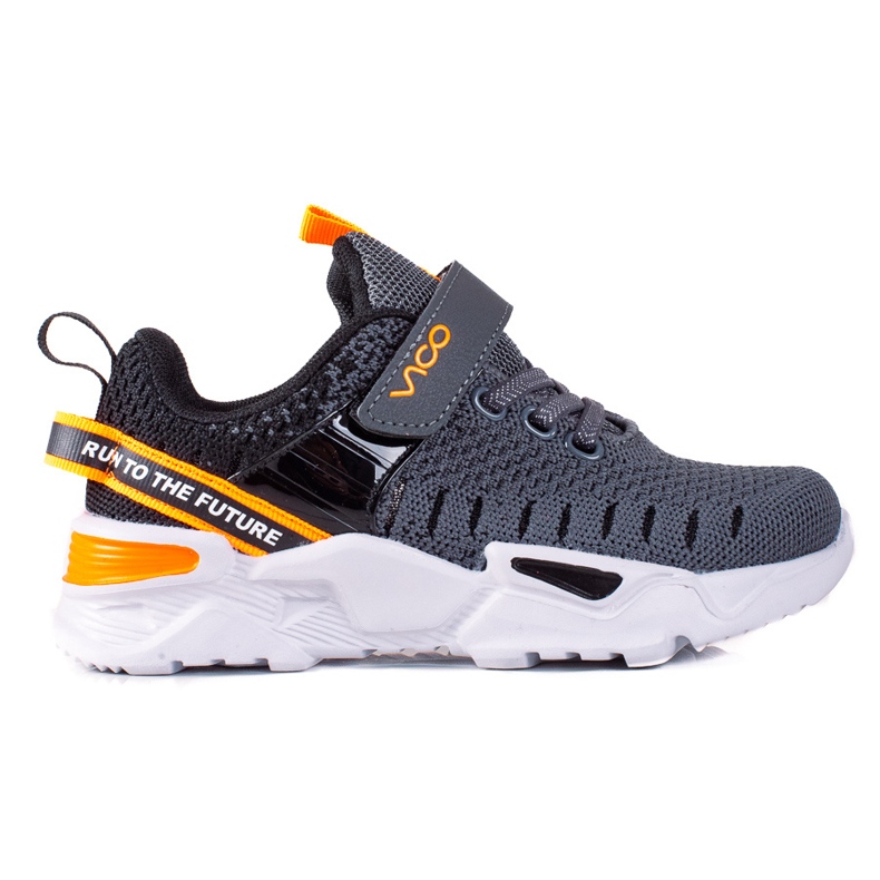 Vico boys' sports shoes with neon inserts grey Vico boys' sports shoes with neon inserts grey