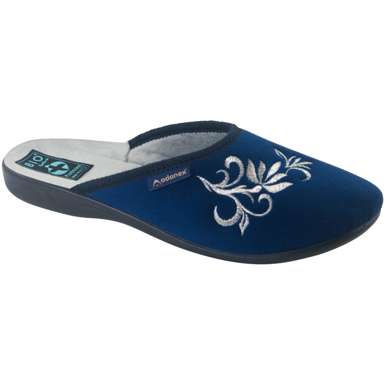 Adanex 27860 navy blue velor slippers