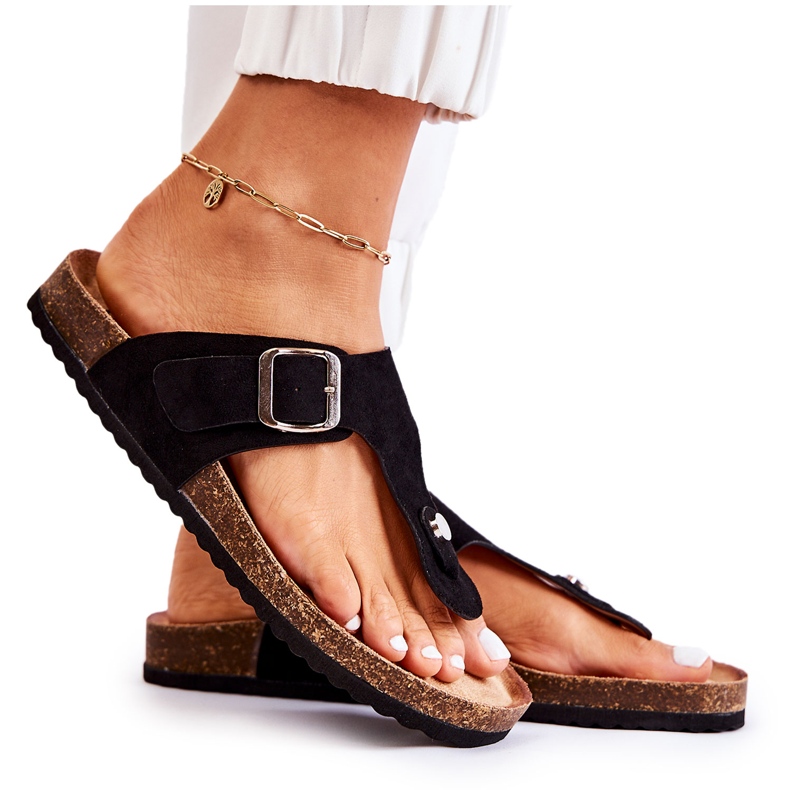 FB1 Women's Slippers With A Buckle Black Elina