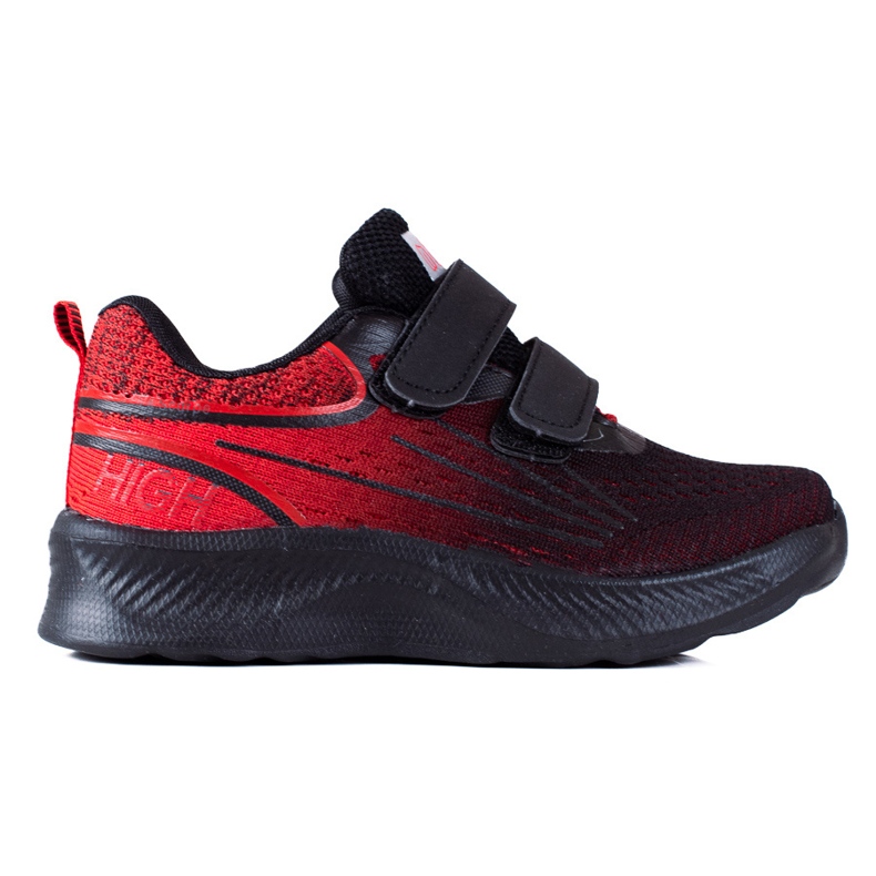 Shelovet boys sneakers with double velcro black and red
