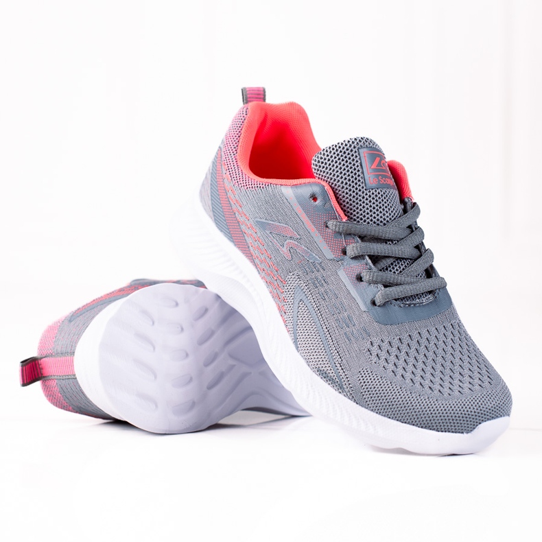 SHELOVET Light Gray Lace-Up Sport Shoes With White Sole grey SHELOVET Light Gray Lace-Up Sport Shoes With White Sole grey
