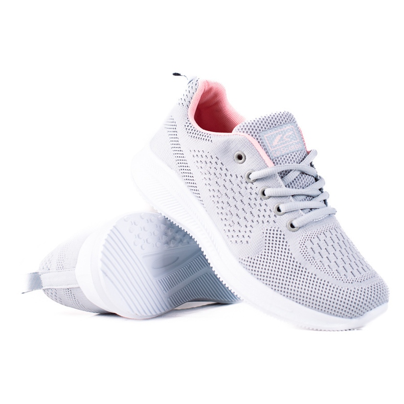 Women's light gray SHELOVET sports shoes with lacing grey