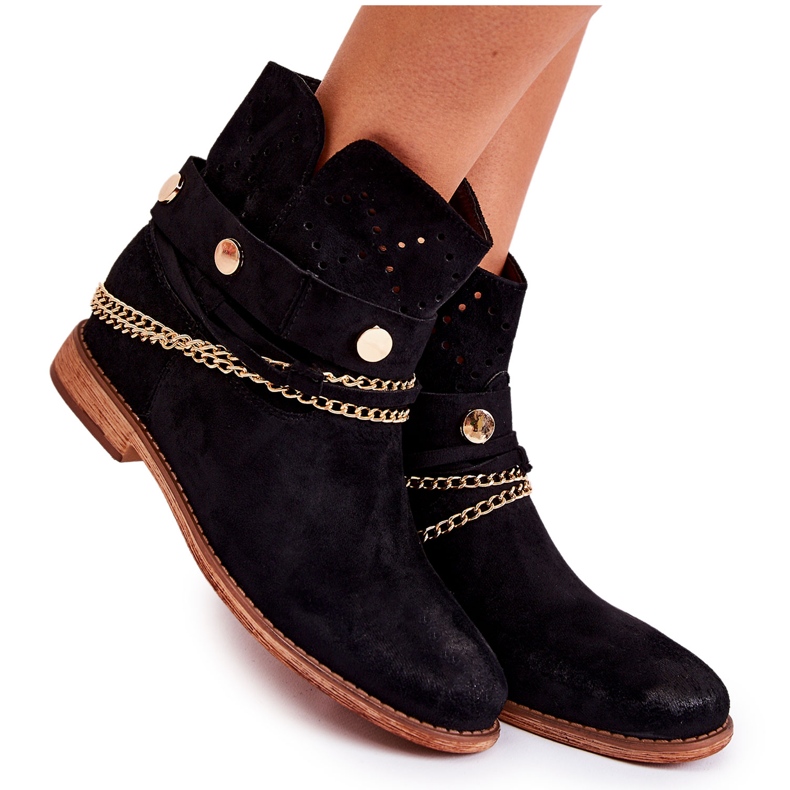WS1 Suede Boots On Hidden Wedge Black Verine