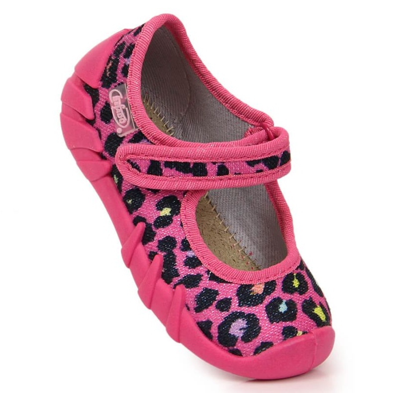 Befado Jr BEF1G velcro slippers pink leopard