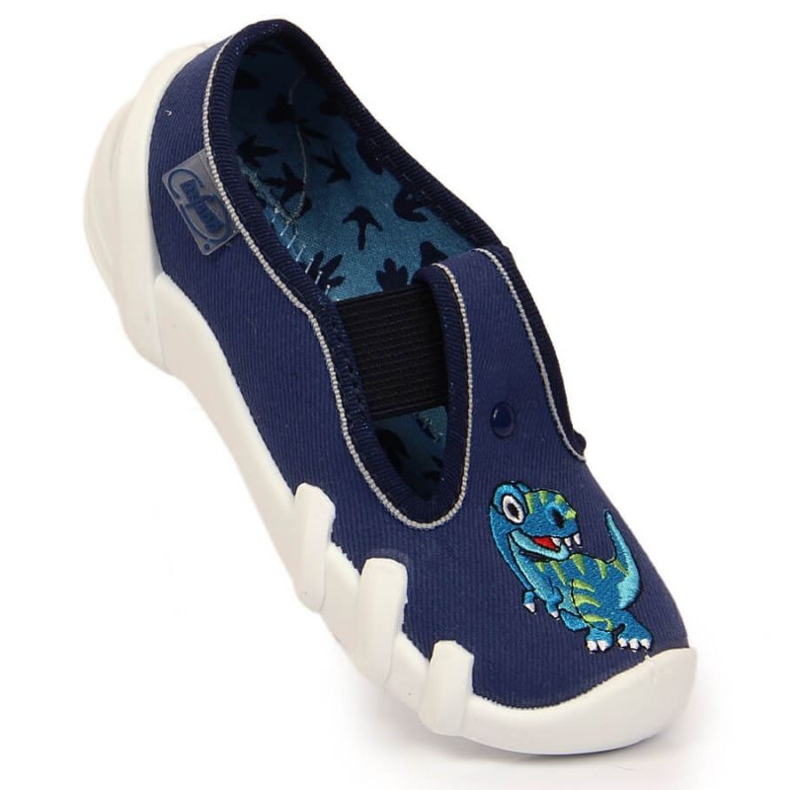 Slippers with a rubber band with a dinosaur slip on Befado Jr BEF12C navy blue