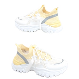 Aditi Yellow sock sports shoes white