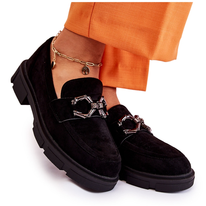 FL1 Suede Loafers With Black Janissa Decoration