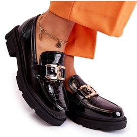 FL1 Fashionable Leather Loafers Black Loveliness