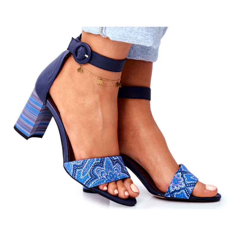 Women's Sandals Maciejka Leather Navy Blue 04235-17 / 00-5