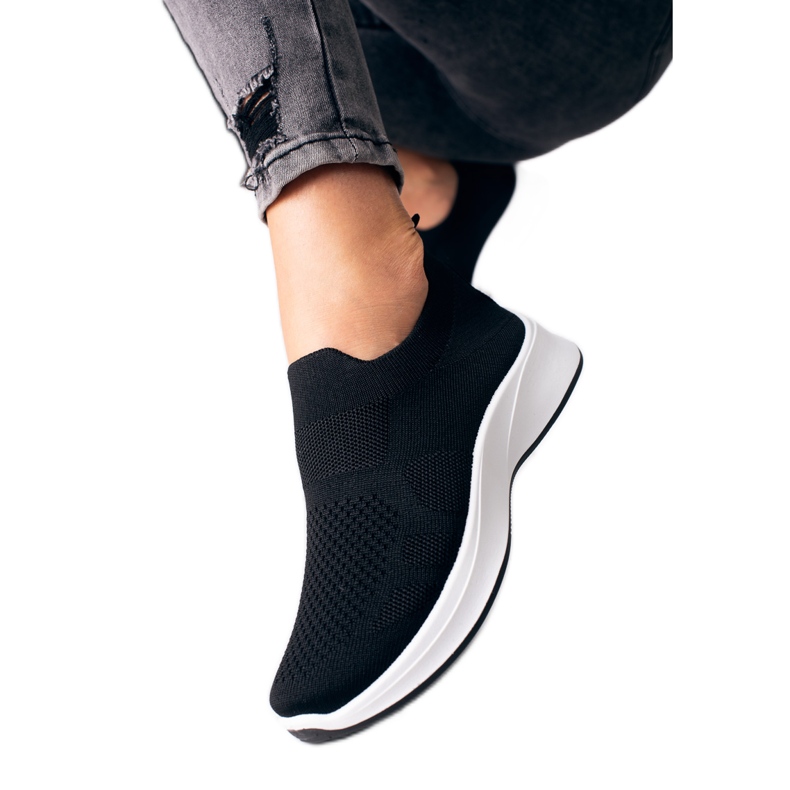 Women's Shelovet black sneakers with a white sole