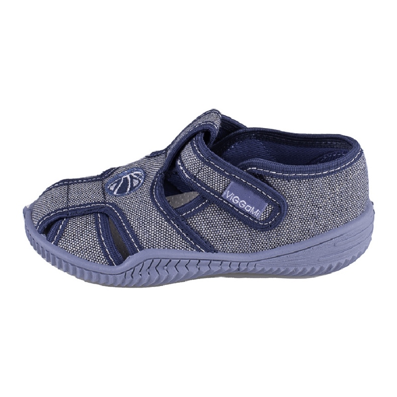 Boy's slippers Viggami Daniel embroidery grey