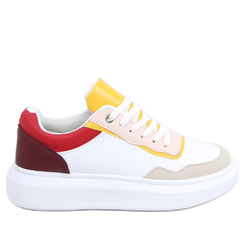 Dory Burgundy women's sports shoes white