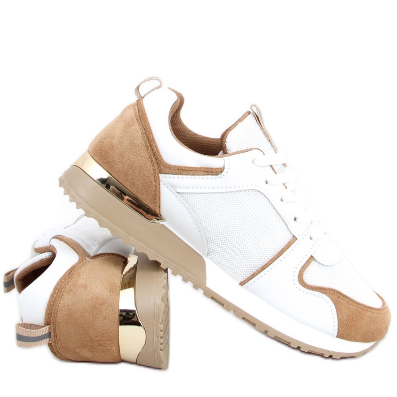 Montse Khaki Trainers white