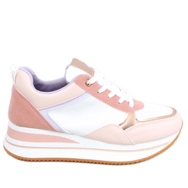 Bahar Pink wedge sports shoes white Bahar Pink wedge sports shoes white