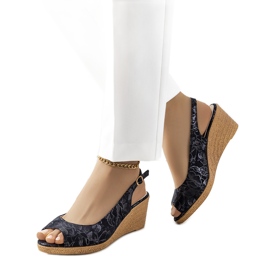 Black Beldesa wedge sandals