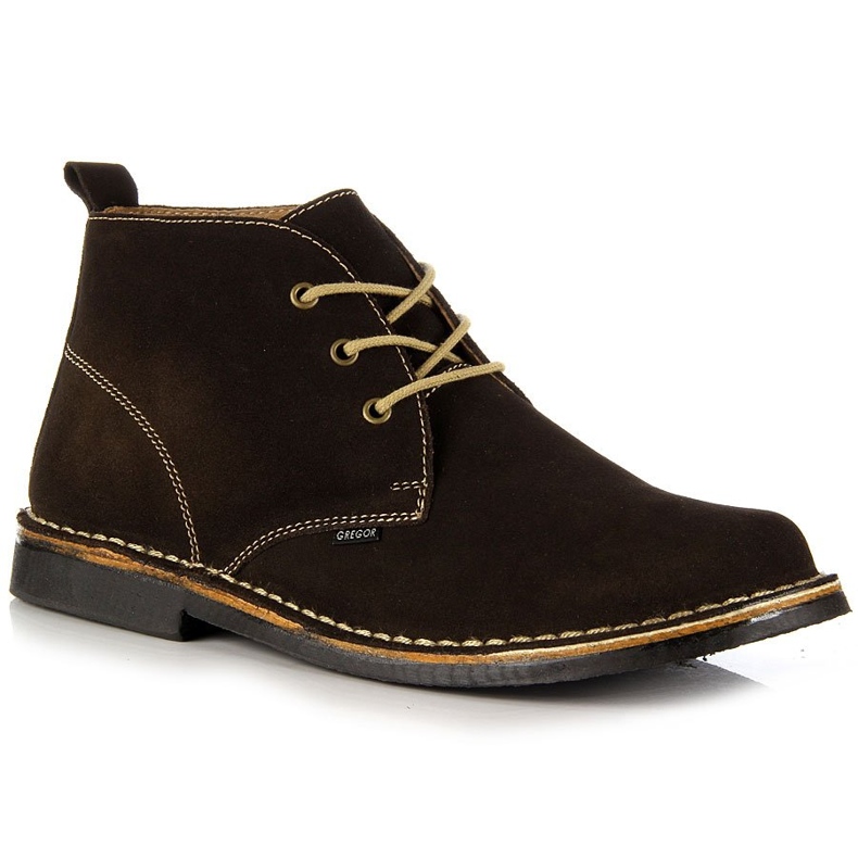 Gregor brown leather men's boots