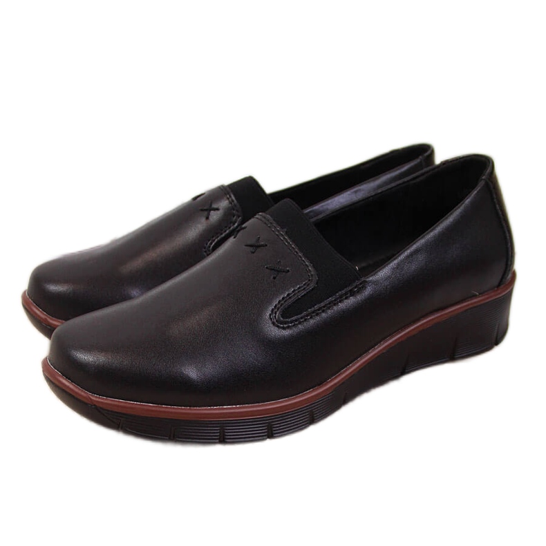 Comfortable leather women's shoes black Filippo