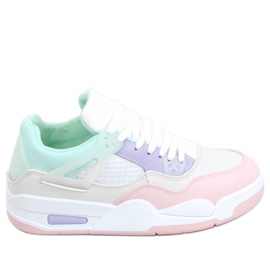 Inika Multi Beige trainers white purple pink multicolored green