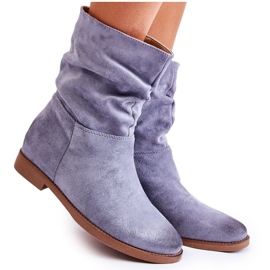 PG1 Women's Suede High Boots Blue Venis
