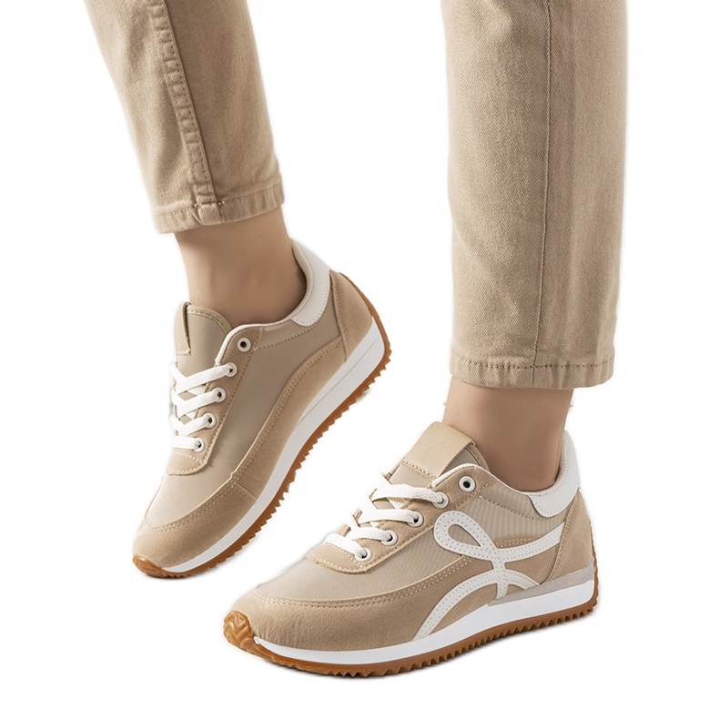 Lesina brown women's sneakers beige