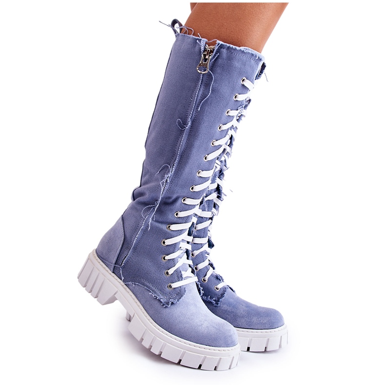 WS1 High Tied Boots Kayra Blue Trappers