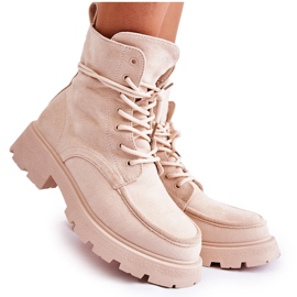 Women's Suede Ankle Boots Beige Vanita