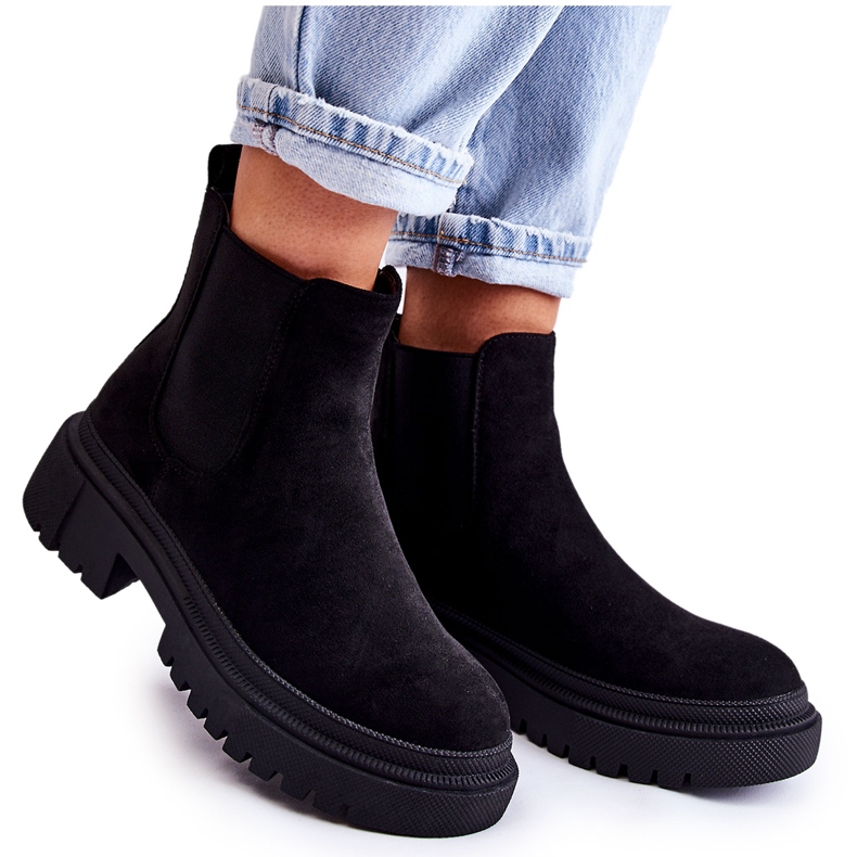 PS1 Black Lorea Suede Slip On Workers Boots