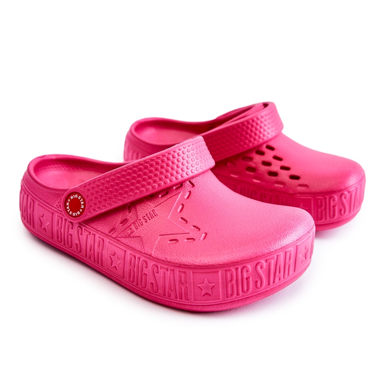 Children's Light Slippers Kroks Big Star II375006 Fuchsia pink