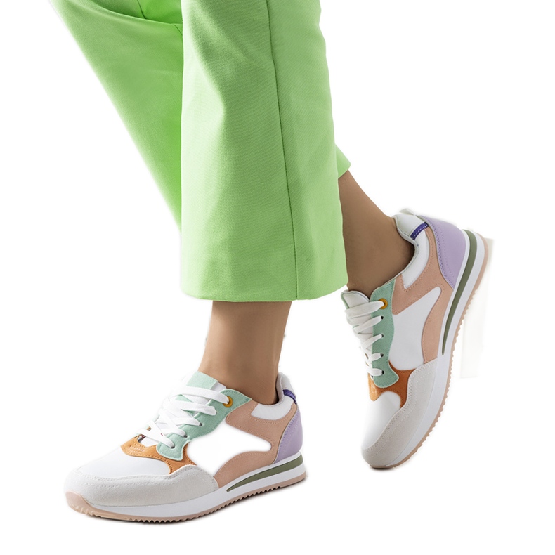 Kindler women's white and purple sneakers violet pink