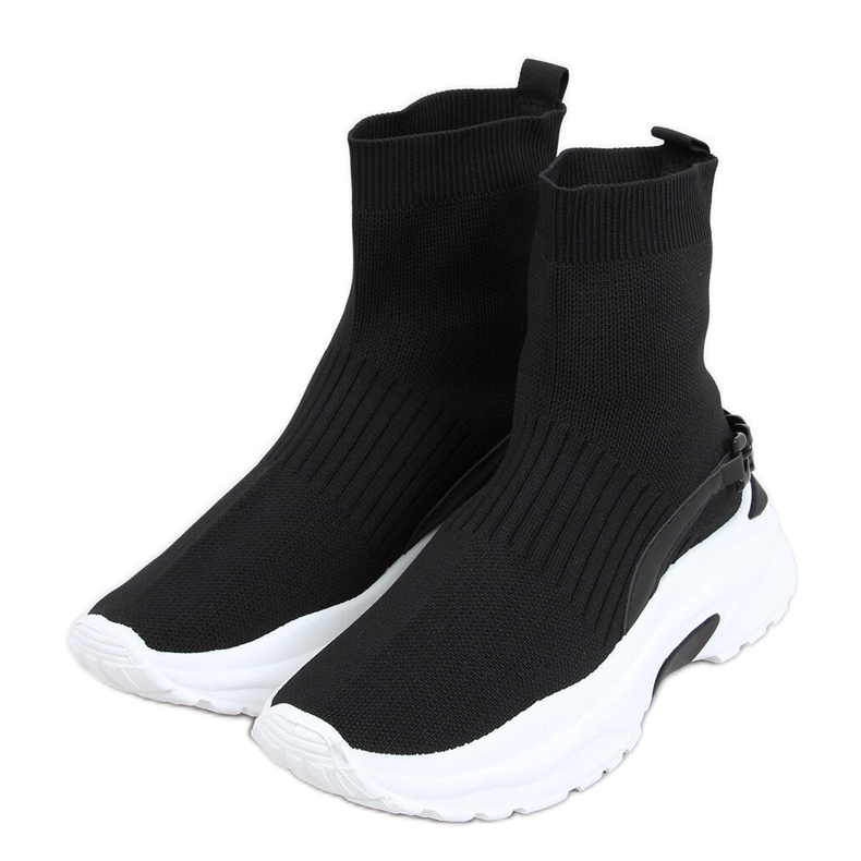 Gina Black sock ankle boots