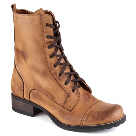 Brown leather boots for women Dolce Pietro beige Brown leather boots for women Dolce Pietro beige